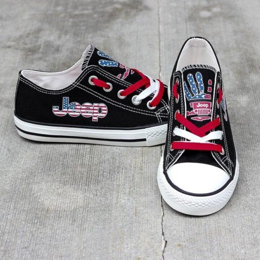 Jeep Black Low Top JPP Wave US Flag Canvas Shoes - Image 3