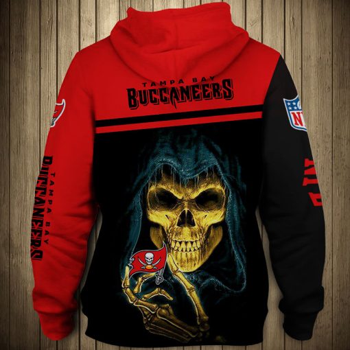 Tampa Bay Buccaneers 3D Skull Zip Hoodie Pullover Sweatshirt V27 - Image 4
