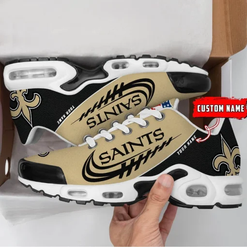 New Orleans Saints Custom Name Air Cushion Sports Shoes V20 - Image 2