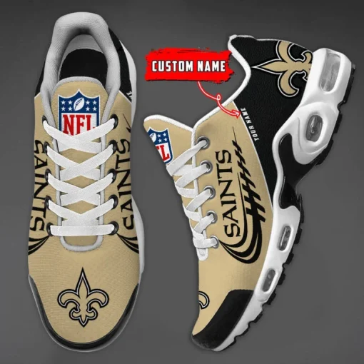 New Orleans Saints Custom Name Air Cushion Sports Shoes V20 - Image 3