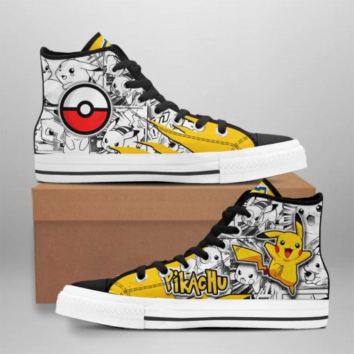 Pikachu High Top Shoes Pokémon Sneakers Mix Manga V37 - Image 3