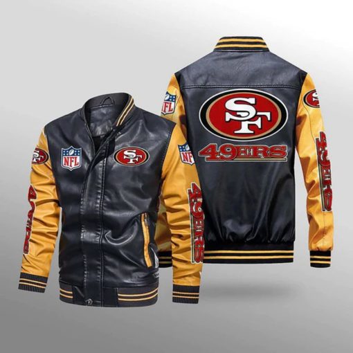 San Francisco 49ers Leather Jacket Thermal Plush V50 - Image 3