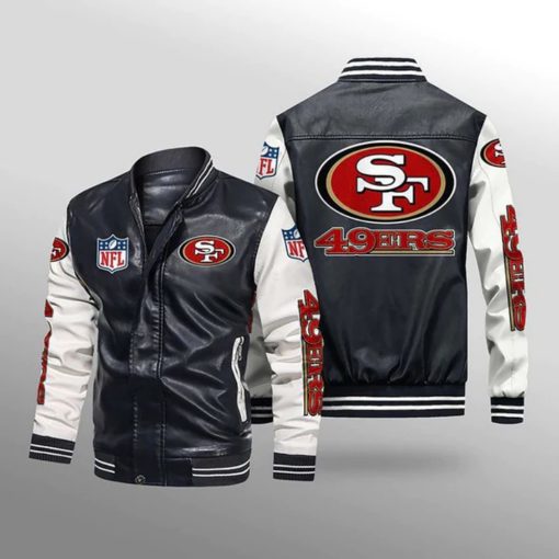 San Francisco 49ers Leather Jacket Thermal Plush V50 - Image 5