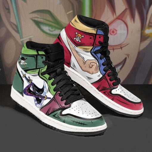 Zoro And Luffy Air Jordan 1 Custom One Piece Shoes V33 - Image 3