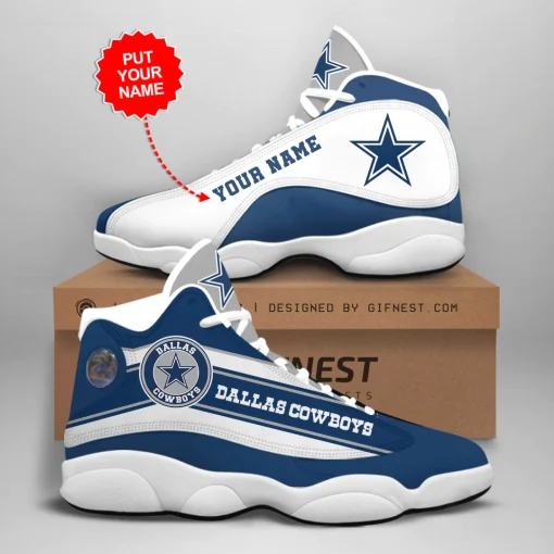 Dallas Cowboys Shoes Air 13 All Over Print V12 - Image 4