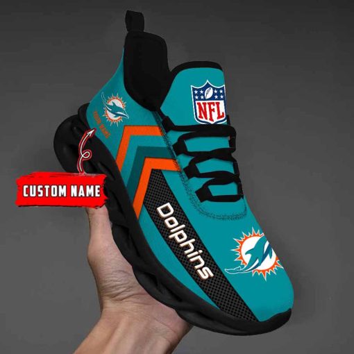 Miami Dolphins Custom Name Max Soul Shoes V08 - Image 3