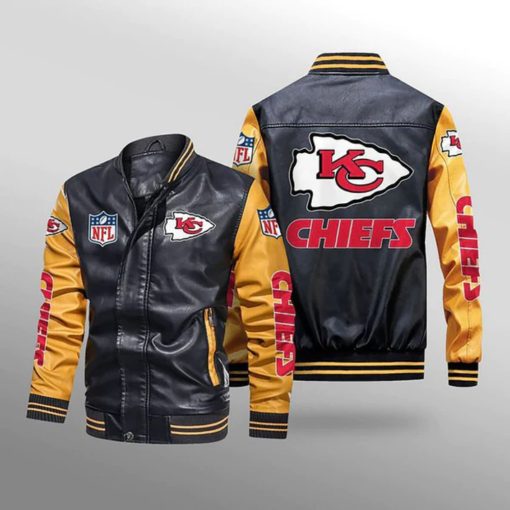 Kansas City Chiefs Leather Jacket Thermal Plush V05 - Image 3