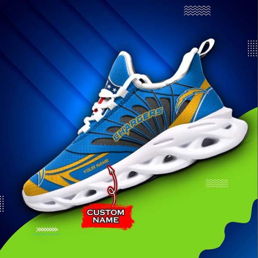 Los Angeles Chargers Custom Name Max Soul Shoes V09 - Image 4