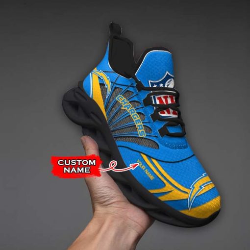 Los Angeles Chargers Custom Name Max Soul Shoes V09 - Image 6