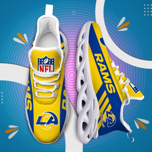 Los Angeles Rams Custom Name Max Soul Shoes V04 - Image 7