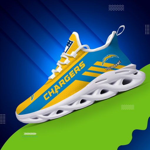 Los Angeles Chargers Custom Name Max Soul Shoes V04 - Image 5