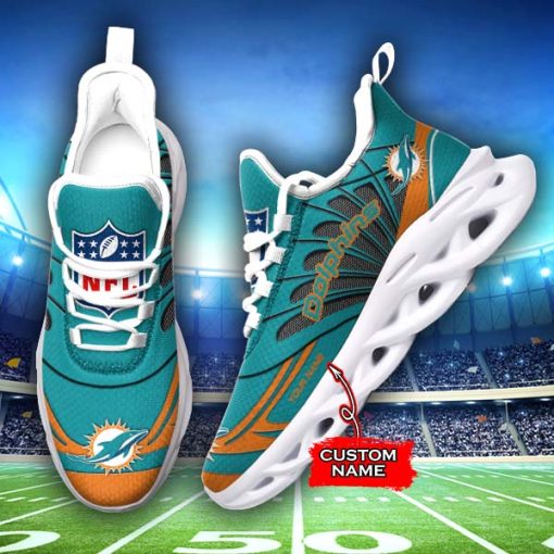 Miami Dolphins Custom Name Max Soul Shoes V09 - Image 2