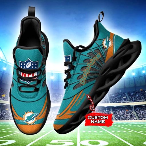Miami Dolphins Custom Name Max Soul Shoes V09 - Image 3