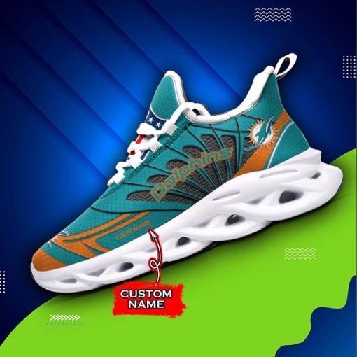 Miami Dolphins Custom Name Max Soul Shoes V09 - Image 4