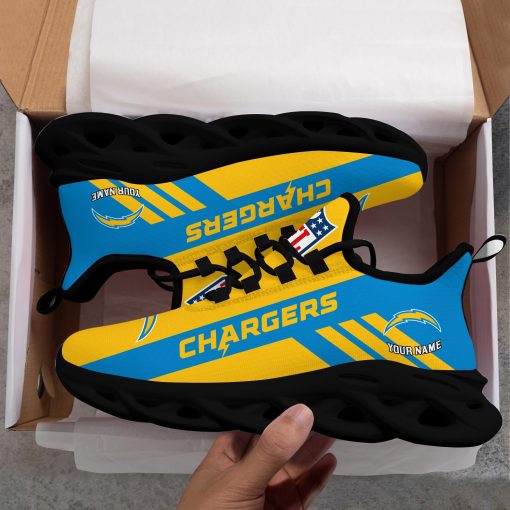 Los Angeles Chargers Custom Name Max Soul Shoes V04 - Image 8