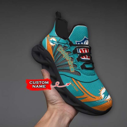 Miami Dolphins Custom Name Max Soul Shoes V09 - Image 6