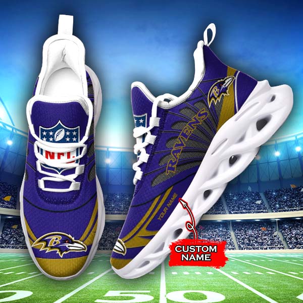 Baltimore Ravens Custom Name Max Soul Shoes V09 On Sale - Sneakess