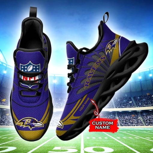 Baltimore Ravens Custom Name Max Soul Shoes V09 - Image 3