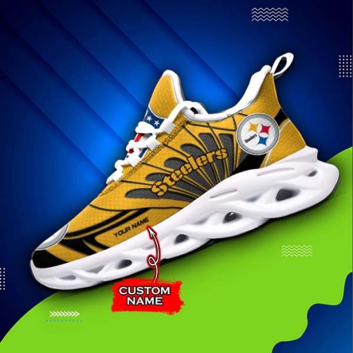 Pittsburgh Steelers Custom Name Max Soul Shoes V09 - Image 4
