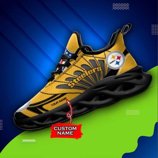 Pittsburgh Steelers Custom Name Max Soul Shoes V09 - Image 5