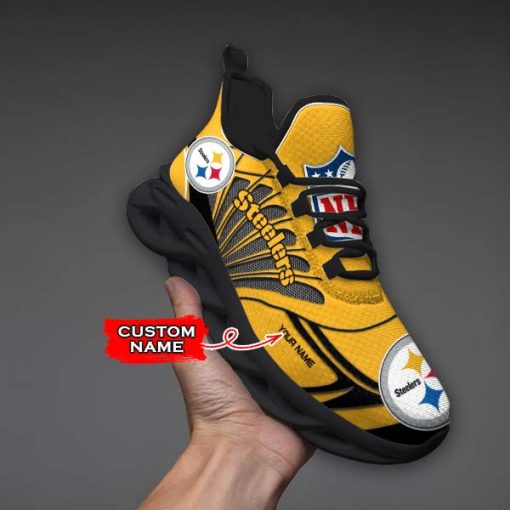 Pittsburgh Steelers Custom Name Max Soul Shoes V09 - Image 6