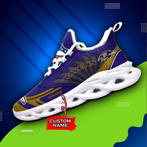 Baltimore Ravens Custom Name Max Soul Shoes V09 - Image 4