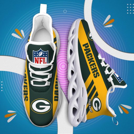 Green Bay Packers Custom Name Max Soul Shoes V04 - Image 7