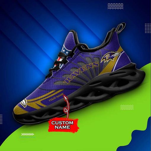 Baltimore Ravens Custom Name Max Soul Shoes V09 - Image 5