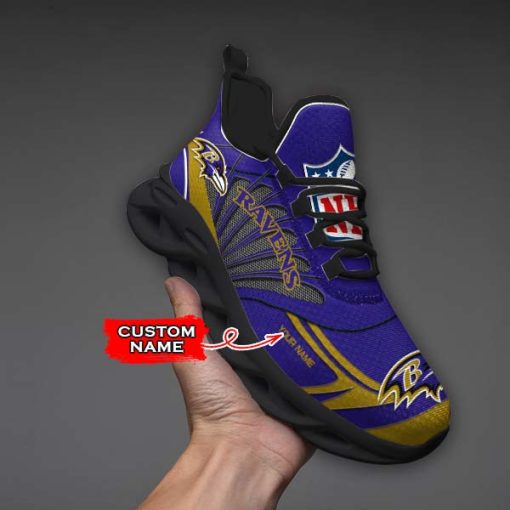 Baltimore Ravens Custom Name Max Soul Shoes V09 - Image 6