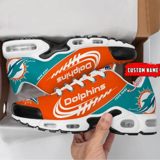 Miami Dolphins Custom Name Air Cushion Sports Shoes V20 - Image 3