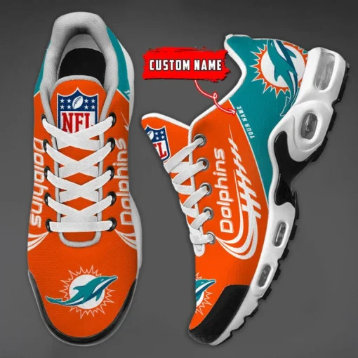 Miami Dolphins Custom Name Air Cushion Sports Shoes V20 - Image 4