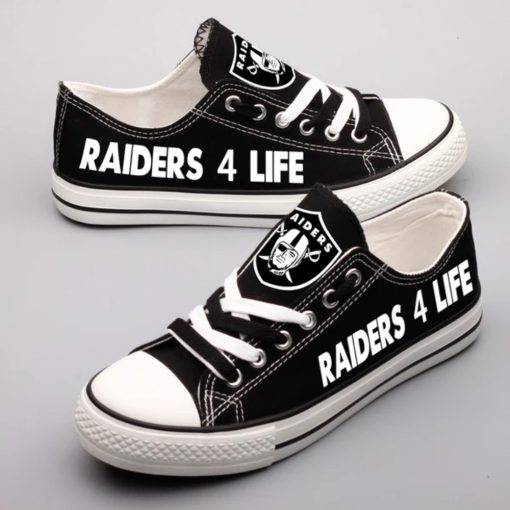 Las Vegas Raiders Low Top Canvas Shoes V40 - Image 5