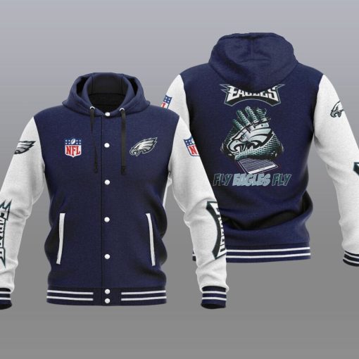 Philadelphia Eagles Jacket Football Varsity Hooded Jacket V09 - Image 5
