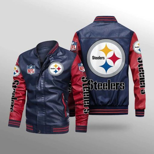 Pittsburgh Steelers Leather Jacket Thermal Plush V15 - Image 3