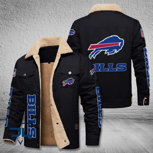 Buffalo Bills Fleece Leather Jacket V3116 - Image 3