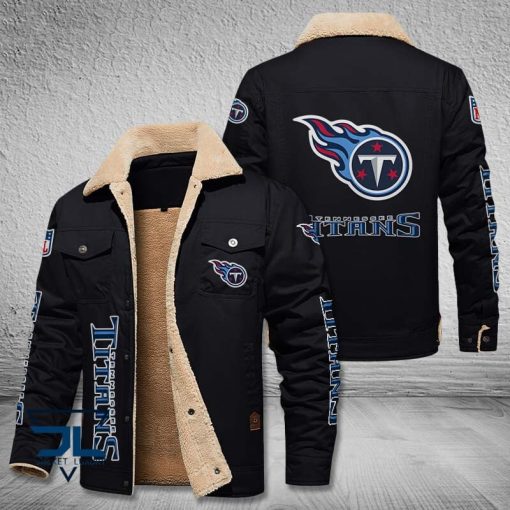 Tennessee Titans Fleece Leather Jacket V3116 - Image 3