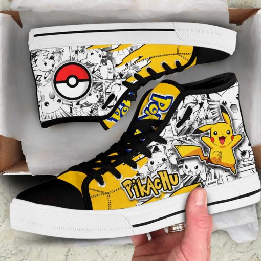 Pikachu High Top Shoes Pokémon Sneakers Mix Manga V37