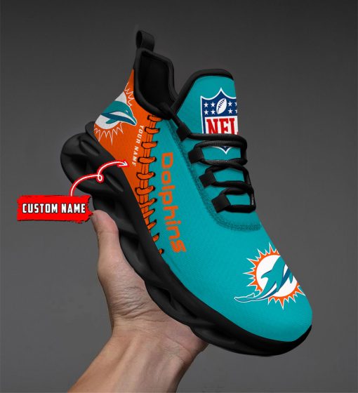 Miami Dolphins Custom Name Max Soul Shoes V15 - Image 3