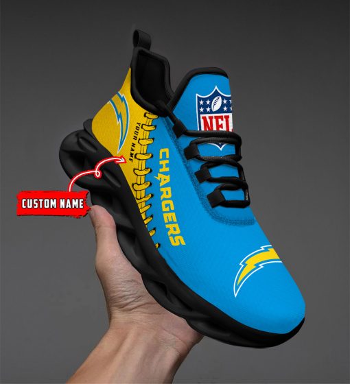Los Angeles Chargers Custom Name Max Soul Shoes V15 - Image 3