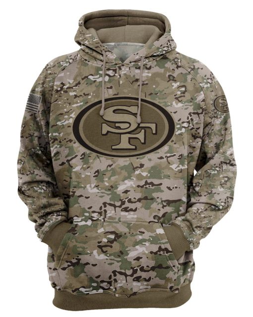 San Francisco 49ers Hoodies and T-Shirts Camo Styles 3D Print V25 - Image 3