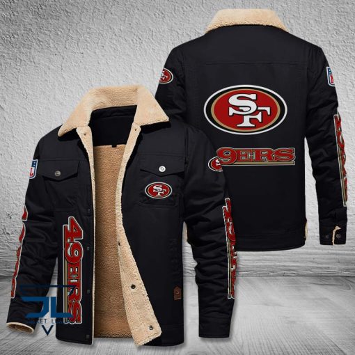 San Francisco 49ers Fleece Leather Jacket V3116 - Image 5