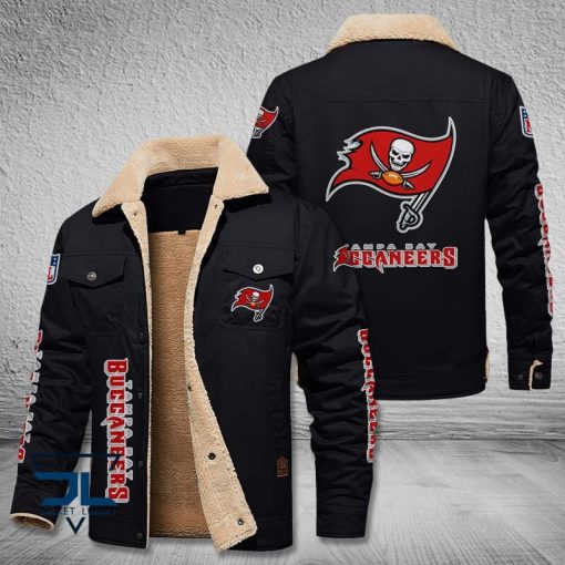 Tampa Bay Buccaneers Fleece Leather Jacket V3116 - Image 3