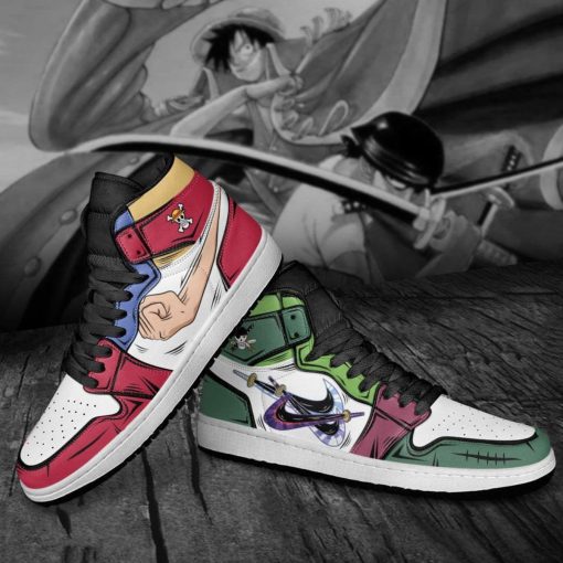 Zoro And Luffy Air Jordan 1 Custom One Piece Shoes V33 - Image 5