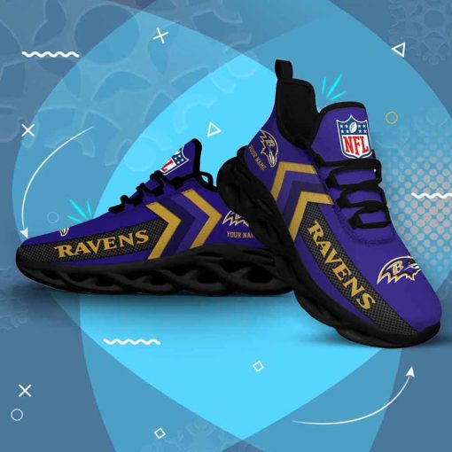 Baltimore Ravens Custom Name Max Soul Shoes V08 - Image 4