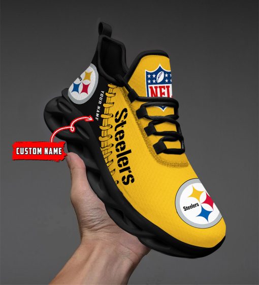 Pittsburgh Steelers Custom Name Max Soul Shoes V15 - Image 3