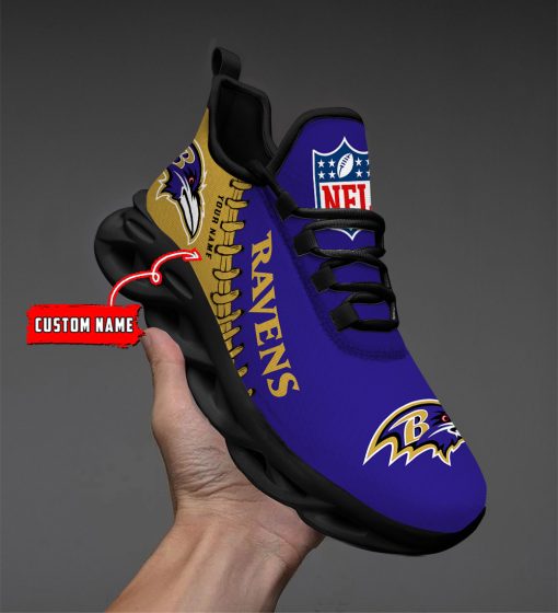 Baltimore Ravens Custom Name Max Soul Shoes V15 - Image 3