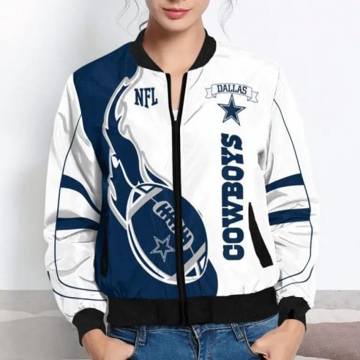 Dallas Cowboys White Bomber Jackets V01 - Image 6