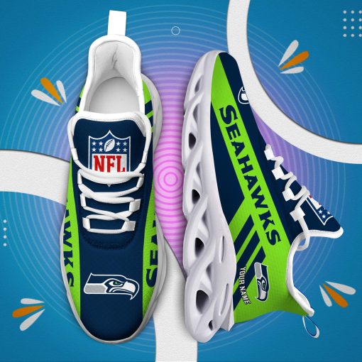 Seattle Seahawks Custom Name Max Soul Shoes V04 - Image 7