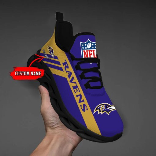 Baltimore Ravens Custom Name Max Soul Shoes V04 - Image 3
