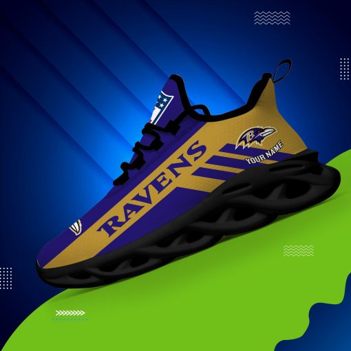Baltimore Ravens Custom Name Max Soul Shoes V04 - Image 4